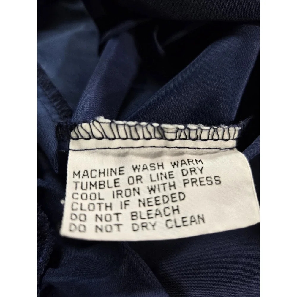 Vintage Eddie Bauer Black Label w Gold Script Nylon Windbreaker Jacket  XXL Blue